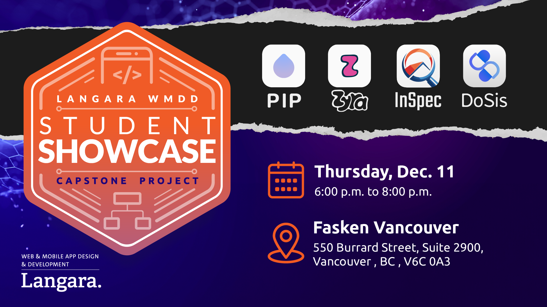 Event Page Banner for the Capstone presentation